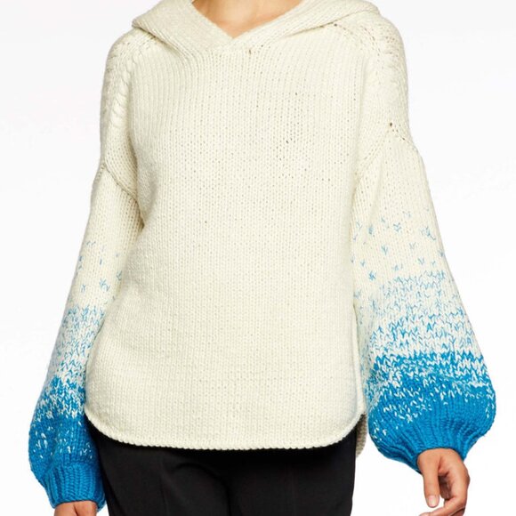 Brochu Walker Alvino Hand Knit Soft Wool Cashmere Blend Hooded Sweater Large L - Picture 1 of 8
